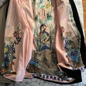Womens XL velour swing jacket with Spiritual art work (shirt not included)